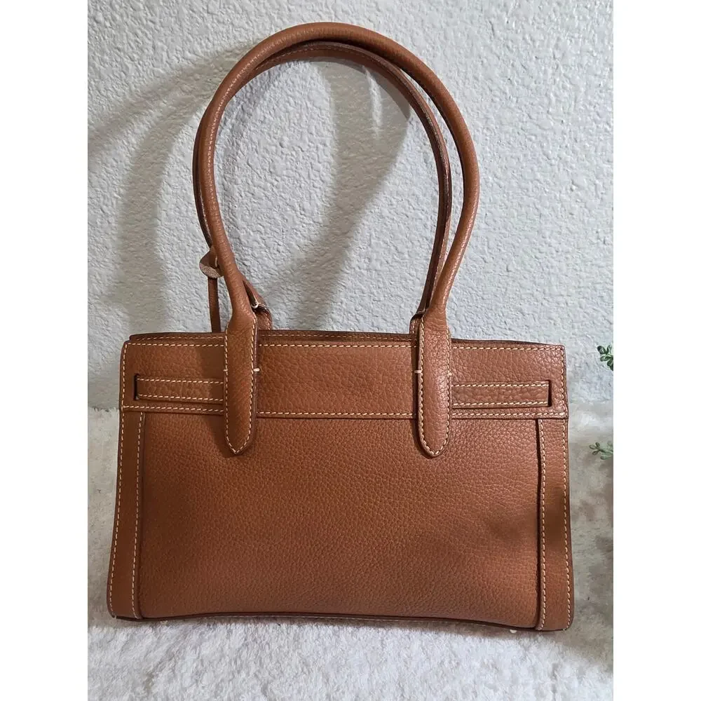 Dooney  & Bourke vintage small tassle tote bag in brown peppled leather - Picture 7 of 12